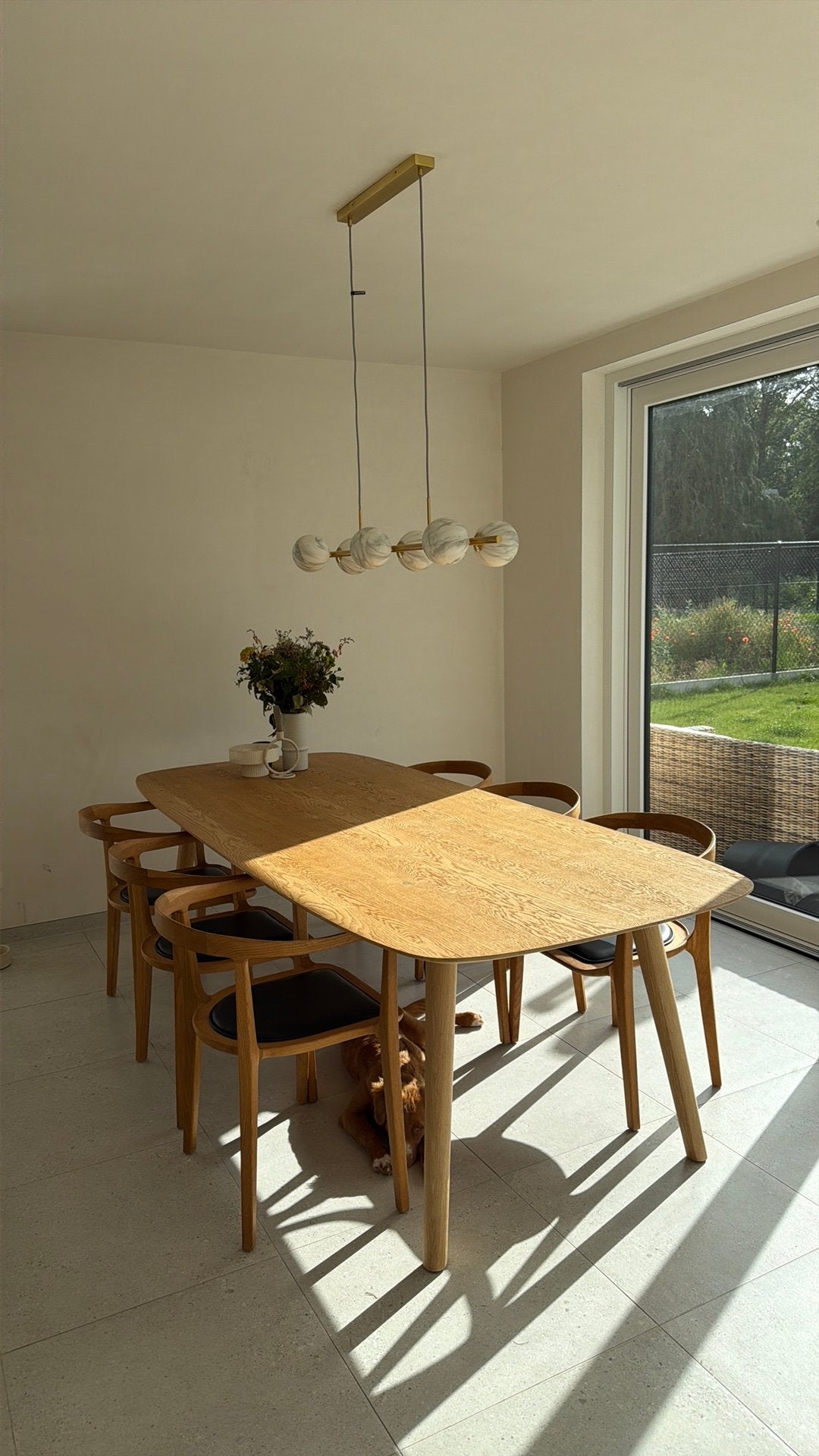 Eikentafel 8 personen + 6 stoelen te koop, Huis en Inrichting, Tafels | Eettafels, Ophalen, Gebruikt, 100 tot 150 cm, Eikenhout