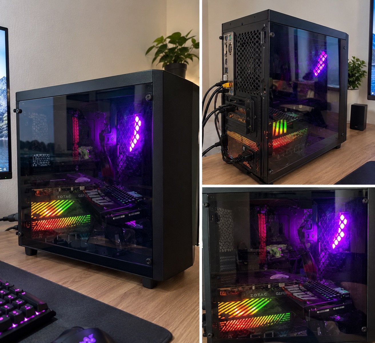 Gaming Setup RTX 2060 / 32" Smart Monitor / L-Bureau / Stoel, Goulotte de câbles, 50 cm, Utilisé, 130 cm