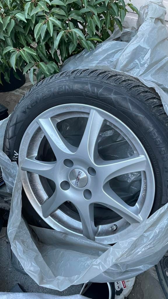 Complete winterset 195/55R16 91H M+S, Ophalen, 16 inch, Banden en Velgen, Nieuw