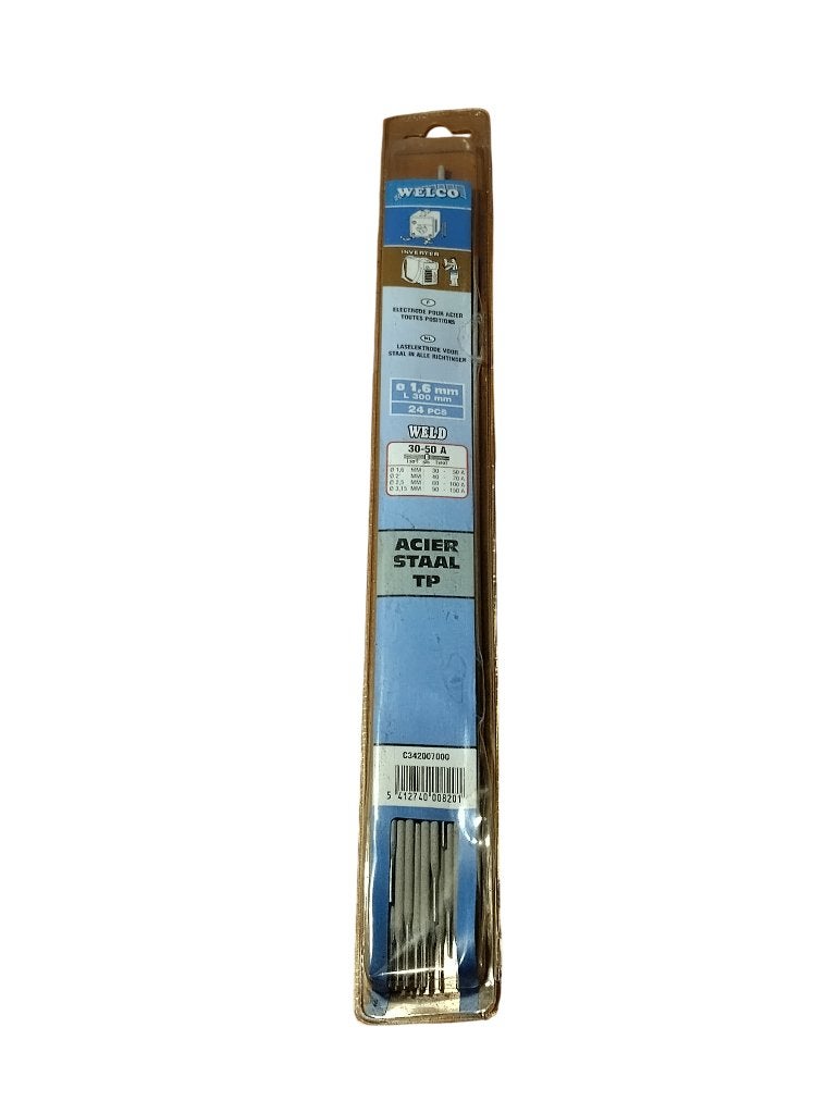 Electrodes de soudure Welco pour acier 1,6mm L 300mm 24pcs, Enlèvement, Neuf