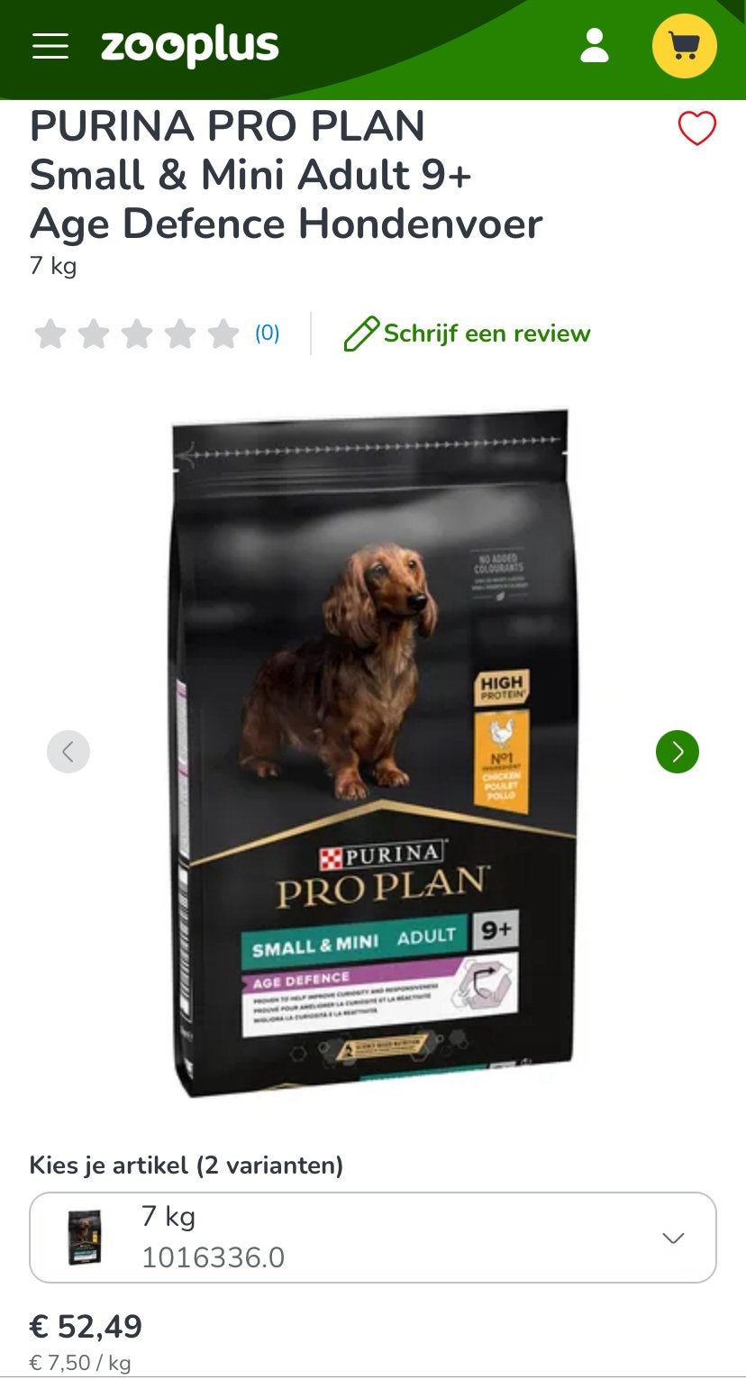 Pro Plan Age Defence, petit et petit, pour adulte, 9 ans, Animaux & Accessoires, Nourriture pour Animaux, Chien, Enlèvement