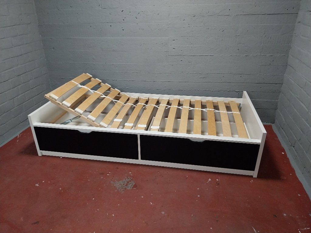 Lit Ikea Flaxa 1 pers (90 x 200cm) + sommier relevable, Maison & Meubles, 90 cm, 210 cm, Une personne, Enlèvement