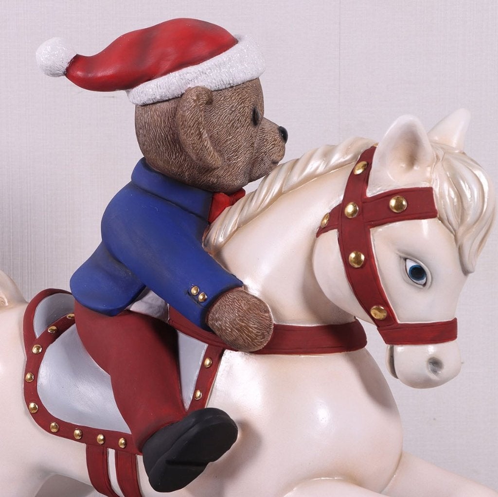 Ours de Noël sur cheval à bascule 93 x 82 x 32 cm, Enlèvement, Neuf