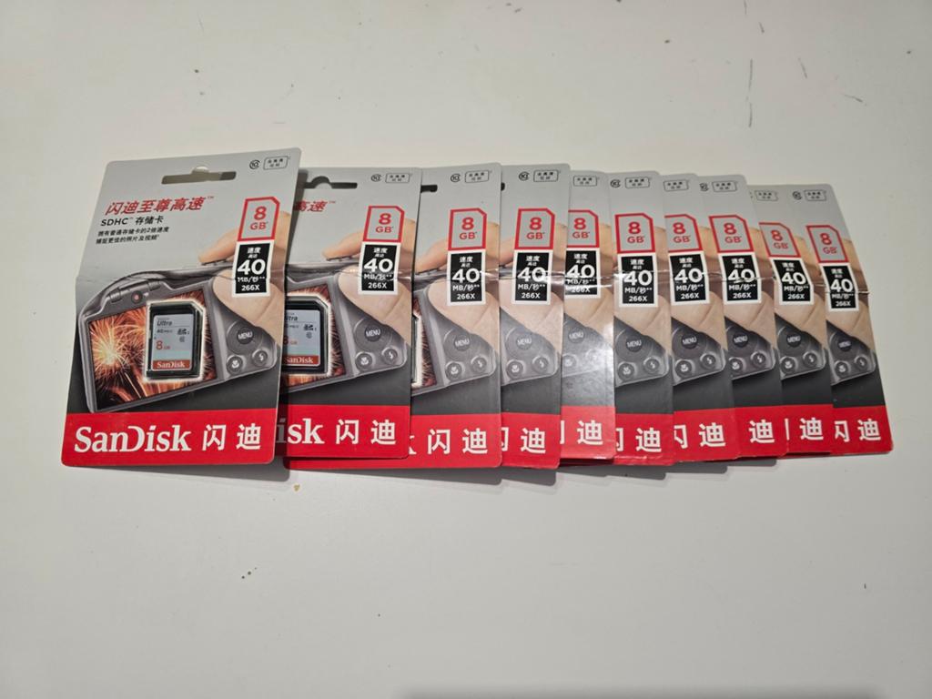 Lot de 10 Cartes mémoire Sd 8 Go SanDisk, TV, Hi-fi & Vidéo, Enlèvement ou Envoi