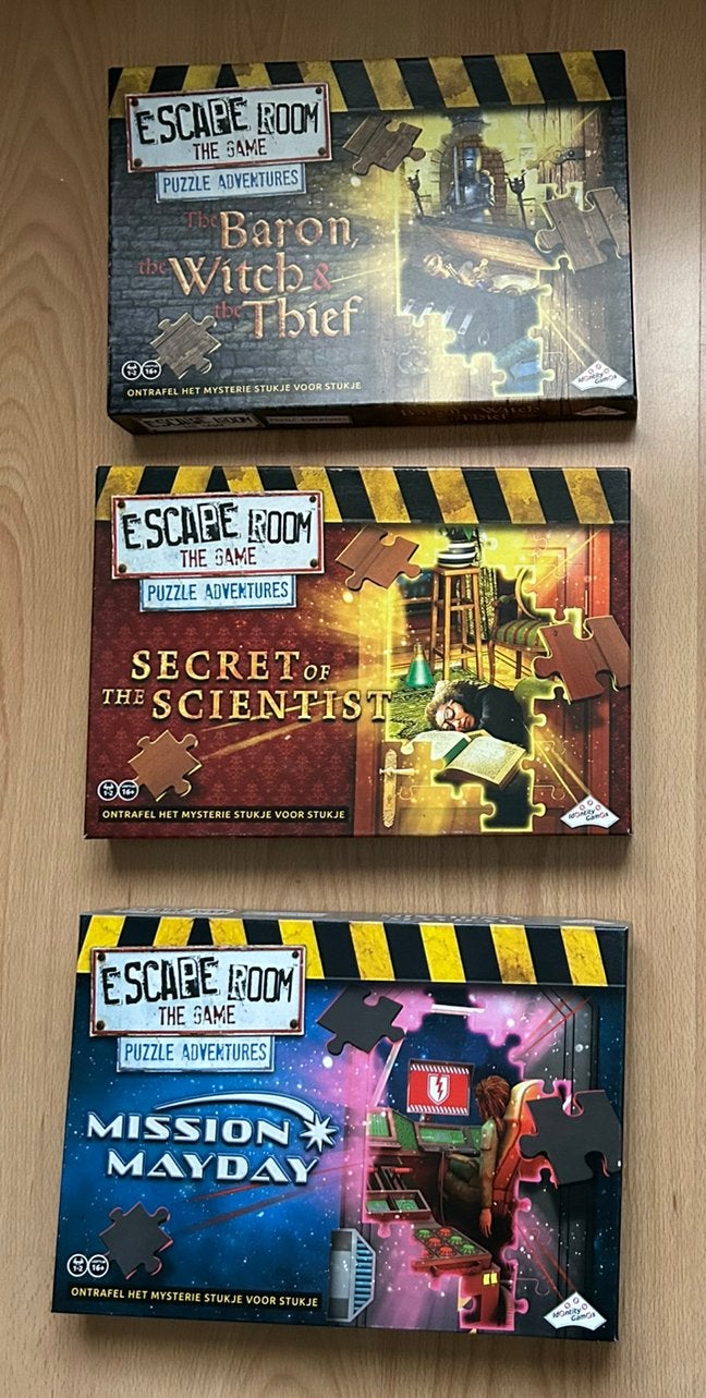 Pakket puzzel escape rooms, Ophalen, Zo goed als nieuw, Nederlandstalig