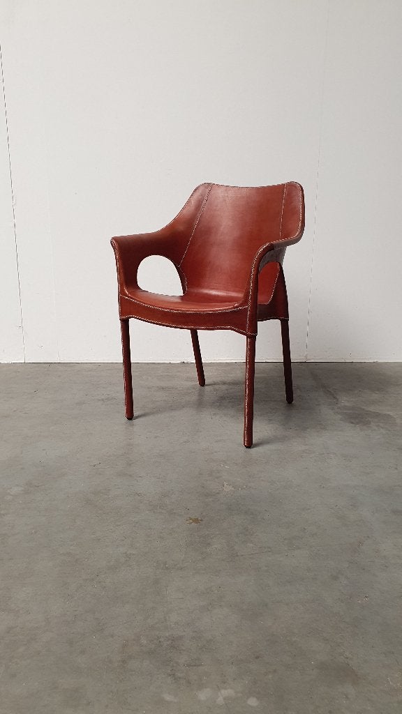 Sol Y Luna cognac leer tuigleer zadelleren design stoel, Enlèvement, Chaise, Cuir