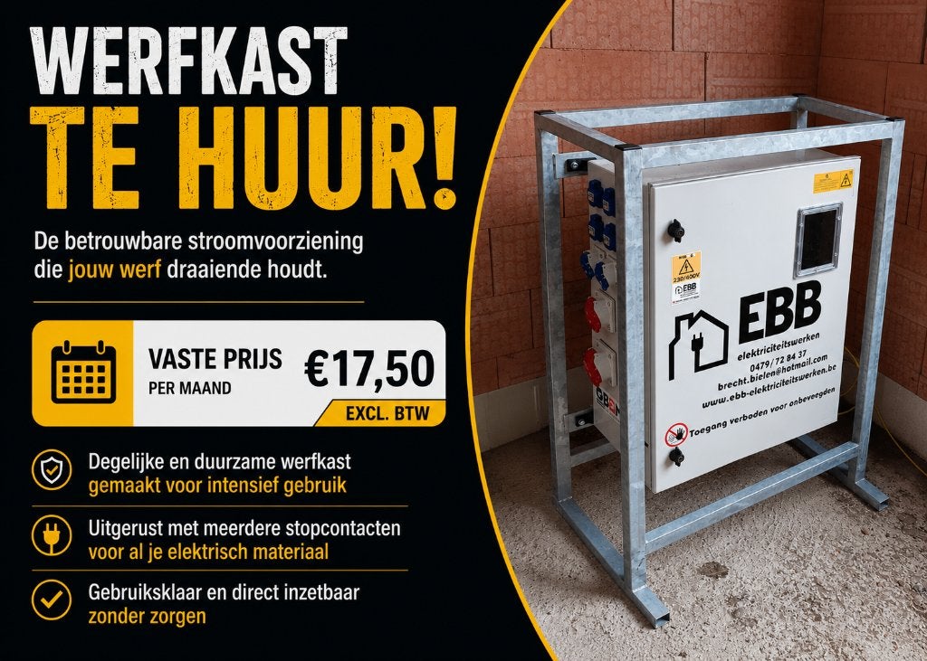 TE HUUR: werfkast, Doe-het-zelf en Bouw, Elektriciteit en Kabels, Ophalen
