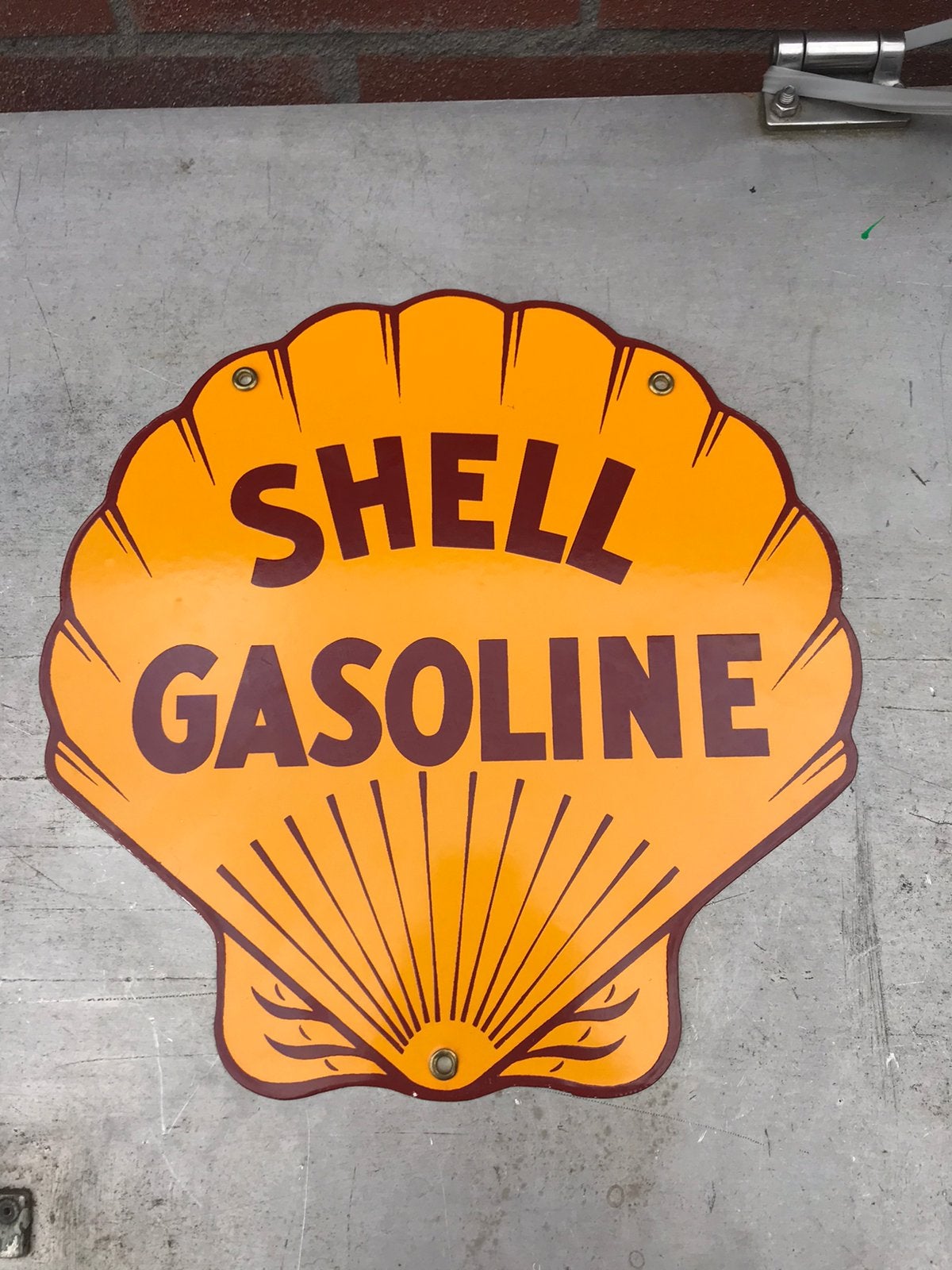 Shell emaille reclamebord, Verzamelen, Ophalen of Verzenden, Gebruikt, Reclamebord