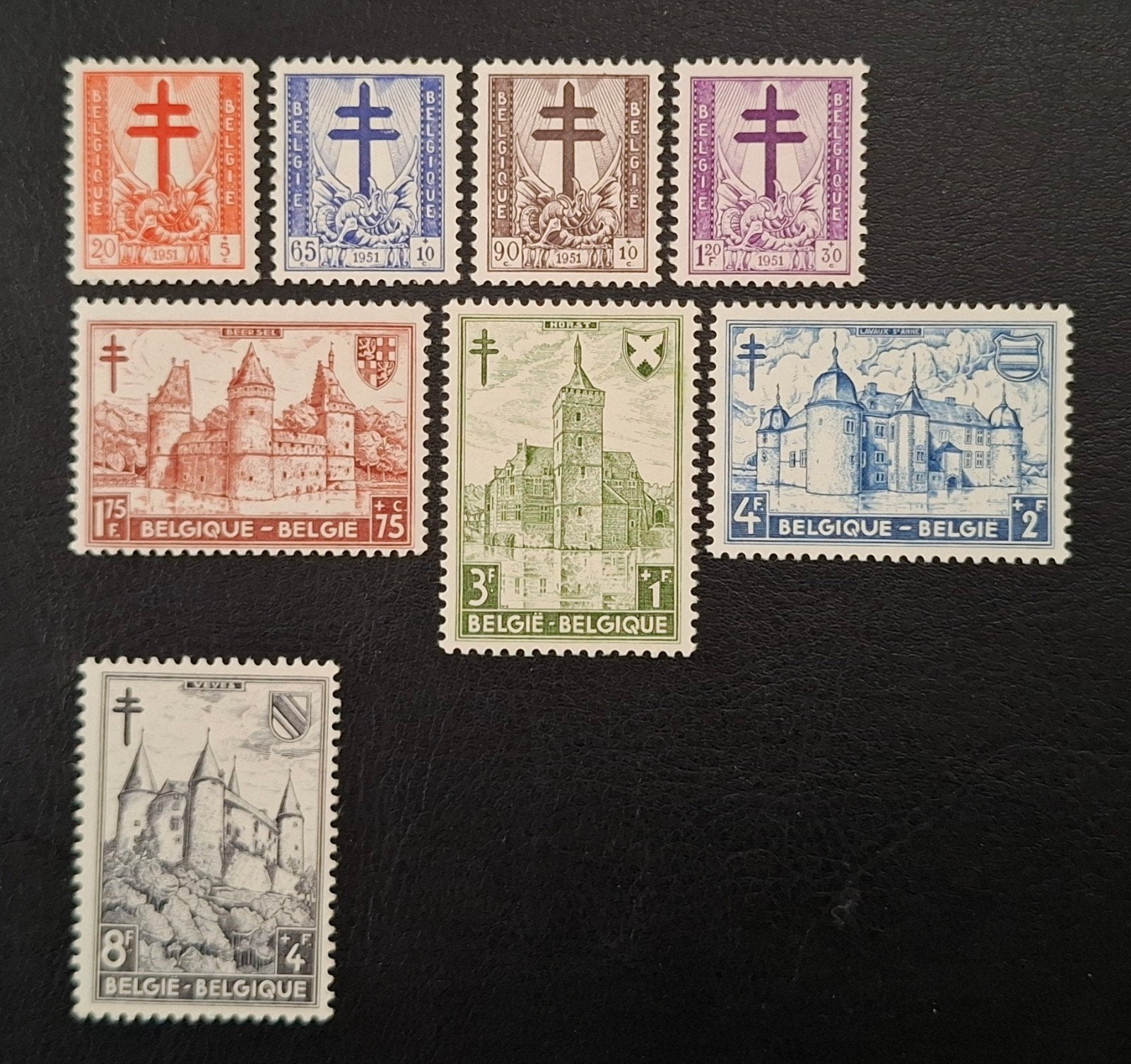 België: OBP 868/75 * Tuberculosebestrijding 1951., Postzegels en Munten, Spoor van plakker, Orginele gom, Ophalen of Verzenden
