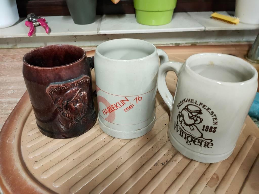 3 bierpullen Breugelfeesten Wingene 1976 1983 1995, Verzamelen, Biermerken, Ophalen of Verzenden, Zo goed als nieuw, Pul(len)