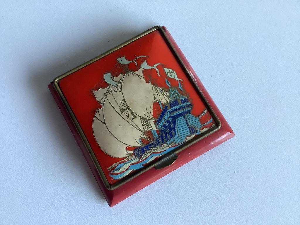 vintage Franse poederdoos met bootjes, Antiek en Kunst, Ophalen of Verzenden