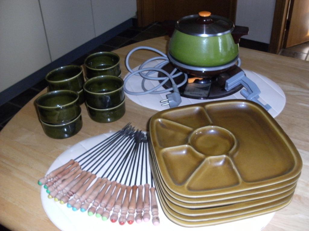 Fondue set elektr : SIEMENS : Vintage : Compleet ., Ophalen of Verzenden, Zo goed als nieuw, Elektrisch, Fondueset