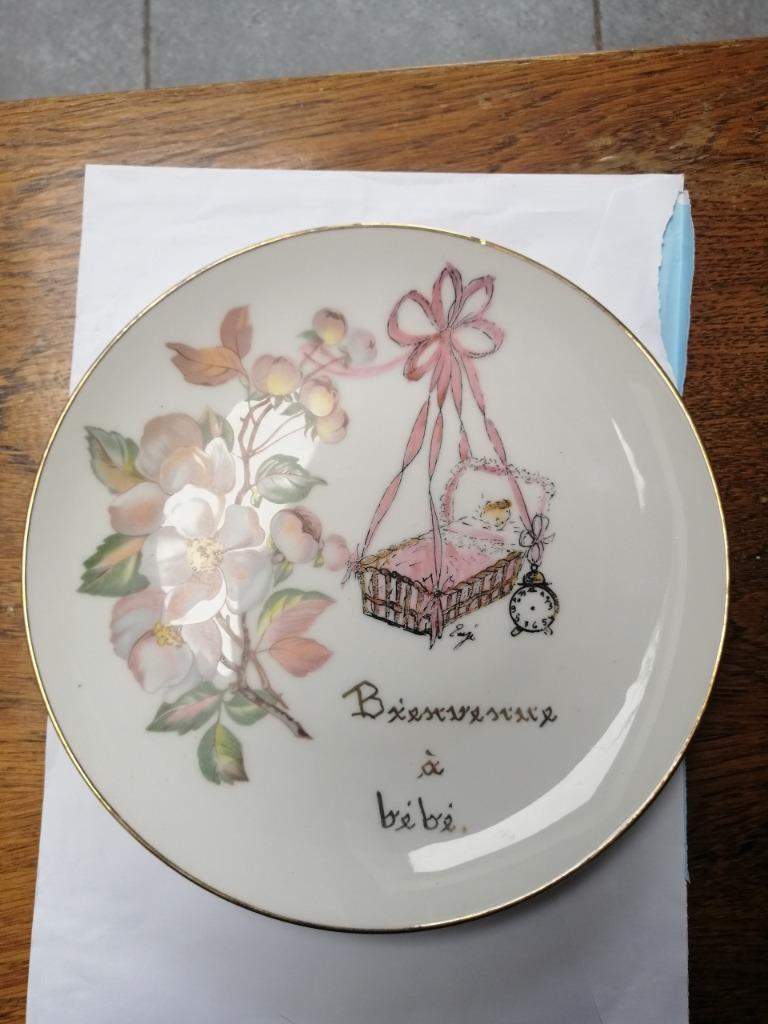 Assiette de décoration de 24 cm bienvenue à bébé, Enlèvement