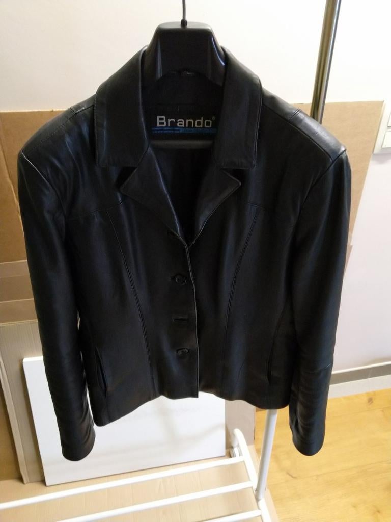 Zwarte lederen vest voor vrouwen, Medium, Taille 38/40 (M), Brando, Enlèvement, Porté