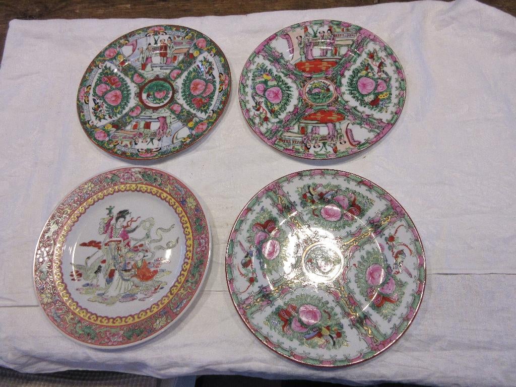 4 assiettes décoratives japonaises chinoises Japon Chine, Enlèvement