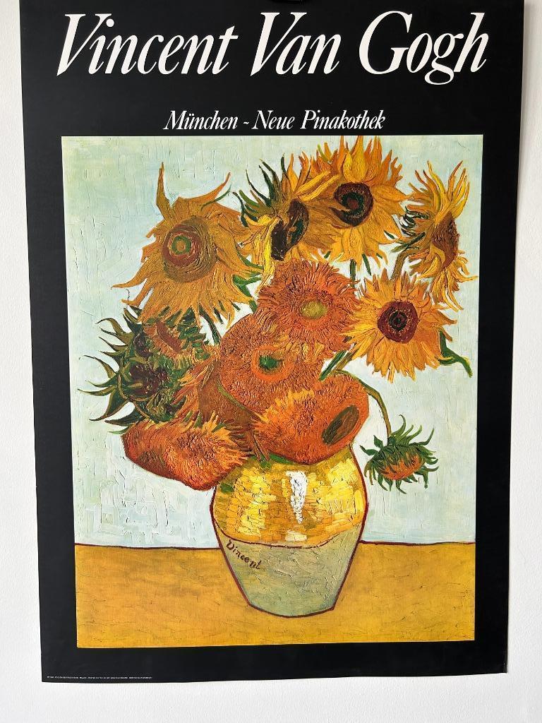 VAN GOGH - Originele poster Zonnebloemen 1986 - 86 x 61cm, Ophalen of Verzenden