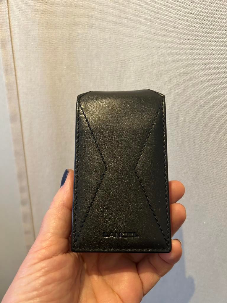 Lancel etui cuir noir, Enlèvement ou Envoi, Comme neuf, Noir, Cuir