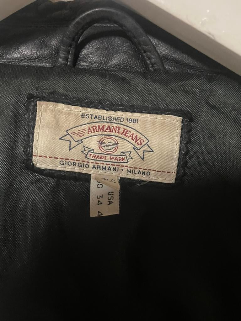 Klasse leder vest armani, Ophalen of Verzenden, Zo goed als nieuw, Maat 52/54 (L)