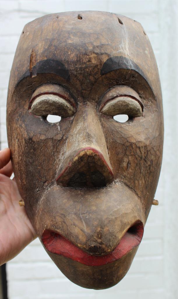 VIEUX MASQUE SINGE DAYAK DE BORNEO INDONÉSIE, Enlèvement ou Envoi