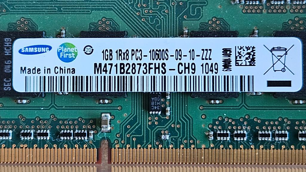 Samsung - 1GB - 1060Mhz, DDR3, Utilisé, Laptop, Enlèvement