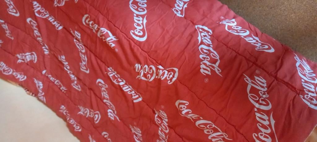 Coca Cola donsdeken 1pers, Gebruikt, Eenpersoons, Ophalen of Verzenden, Deken of Dekbed
