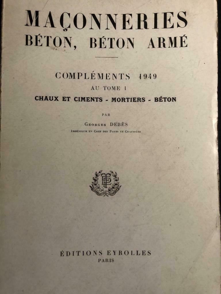 Gewapend beton beton metselwerk. Supplement 1949 Au T.1 - Li, Boeken, Gelezen, Debès, Ophalen of Verzenden, Overige onderwerpen