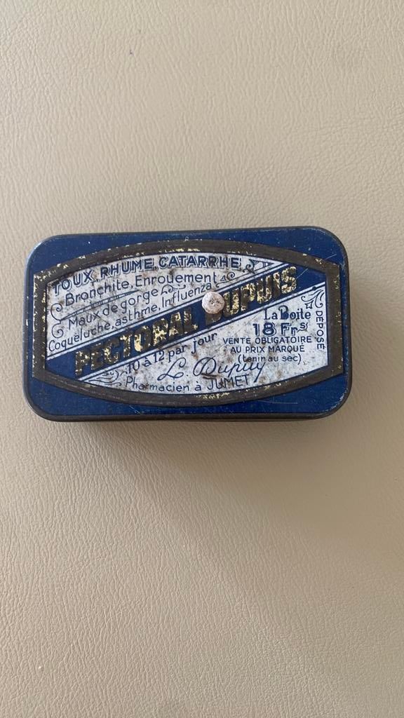 Vintage metaal Pectoral Dupuis pastilles doosje, Ophalen of Verzenden