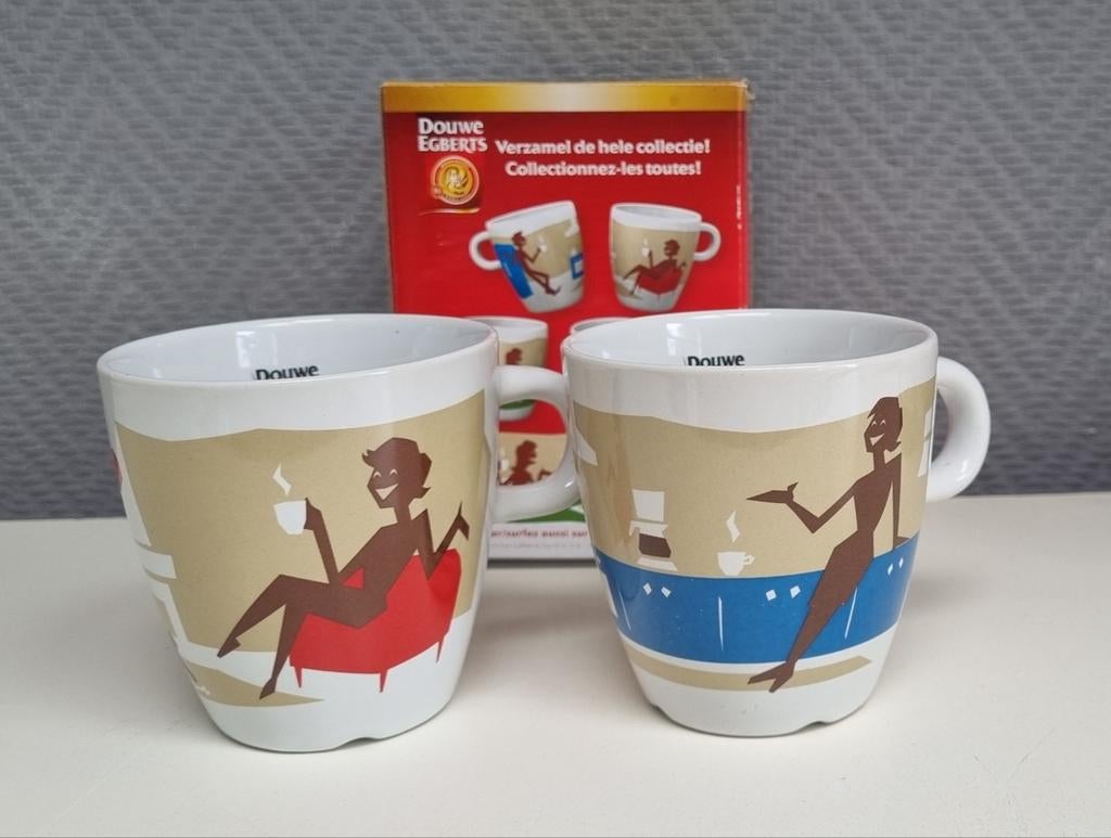 ️Duo de Tasses Vintage Douwe Egberts Collection "Silhouette, Ophalen, Overige materialen, Nieuw, Overige stijlen