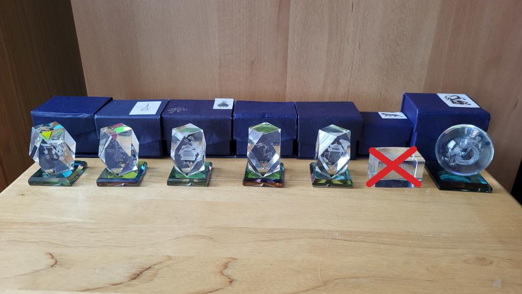 Lot de gravures 3D bloc en verre du Japon, Enlèvement, Comme neuf