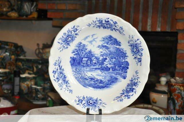grand plat creux sarreguemines decor romantique, Enlèvement ou Envoi