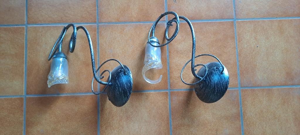 2 lampes suspendues forgées, Enlèvement ou Envoi, Comme neuf