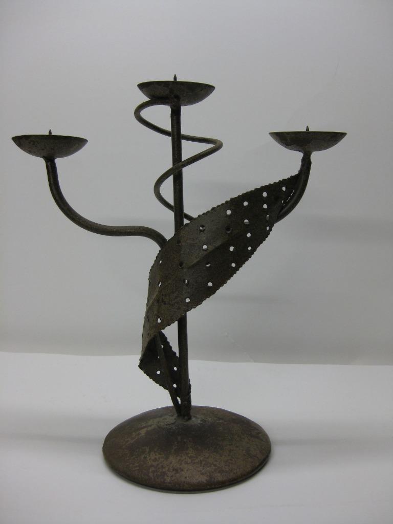 Decoratieve kandelaar, Gebruikt, Bruin, Ophalen of Verzenden, Metaal