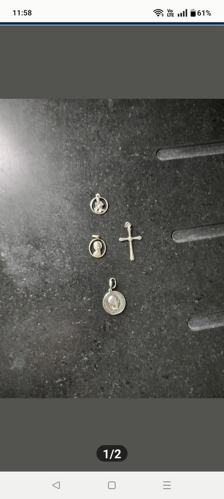 Horoscoop Waterman en beeldje, zie beschrijving, Handtassen en Accessoires, Ophalen, Zo goed als nieuw, Zilver, Zilver