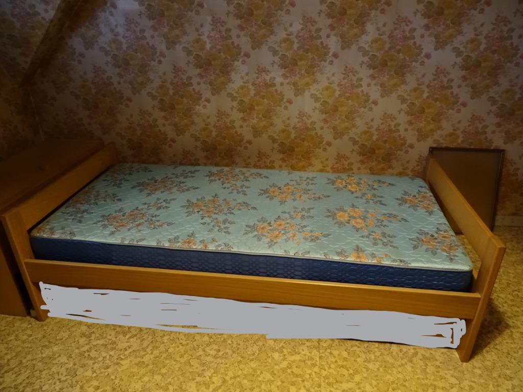 1 persoonsbed, Huis en Inrichting, Ophalen, Eenpersoons, Bruin, 200 cm