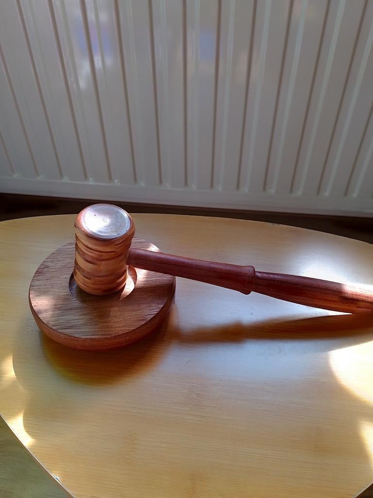Voorzittershamer, rechter hamer, hamerbijeenkomsten coördine, Ophalen of Verzenden, Zo goed als nieuw
