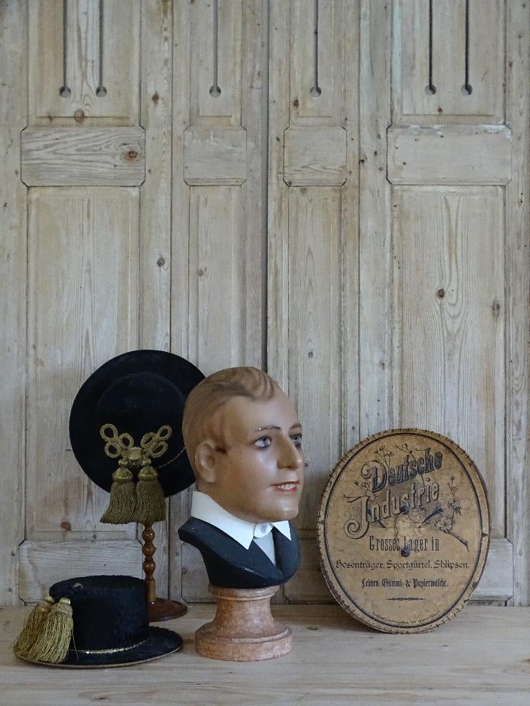 Oud hoedenhoofd papiermarché, Antiek en Kunst, Ophalen of Verzenden