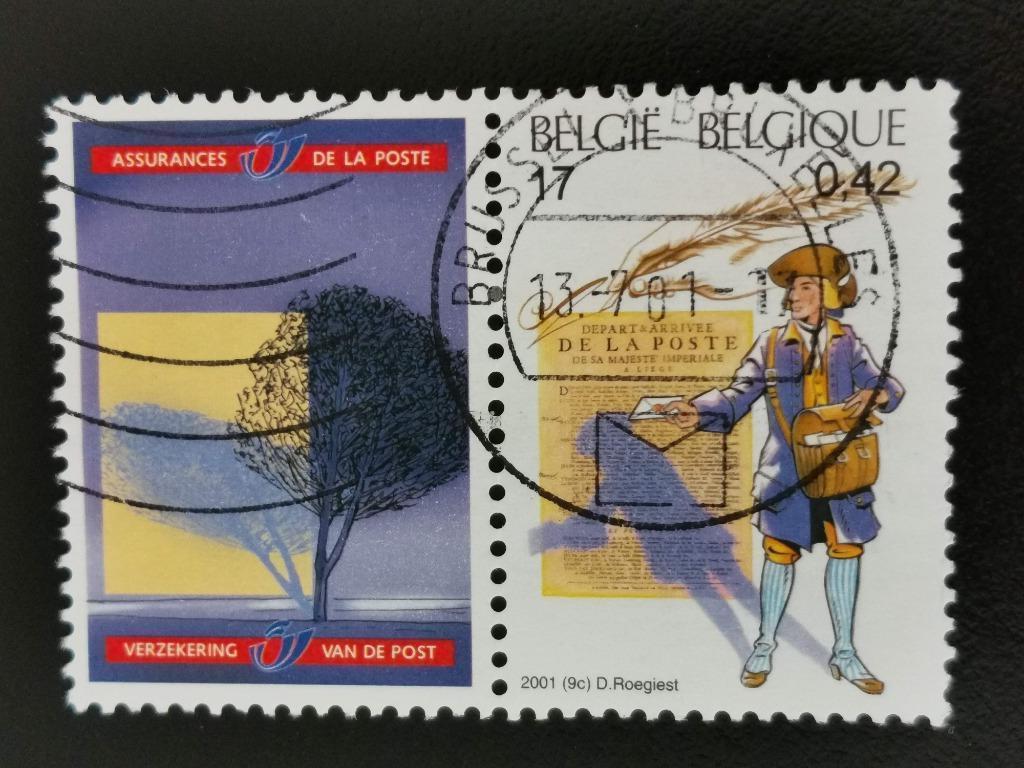 België 2001 - post 18e eeuw - - met vignet met boom, Ophalen of Verzenden, Gestempeld