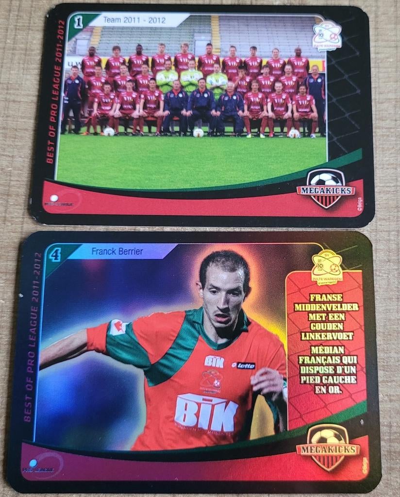 Zulte Waregem seizoen 2011-2012: 2 Megakicks kaarten, Verzamelen, Ophalen of Verzenden, Zo goed als nieuw, Poster, Plaatje of Sticker
