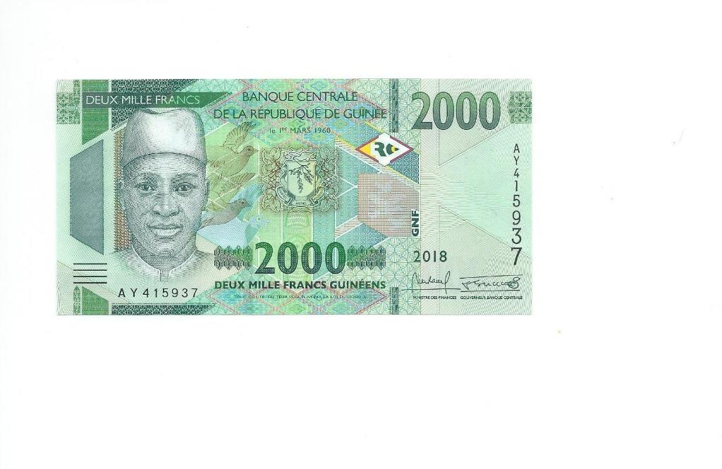 Guinée, 2000 Francs 2018, UNC., Timbres & Monnaies, Enlèvement ou Envoi, Autres pays, Billets en vrac