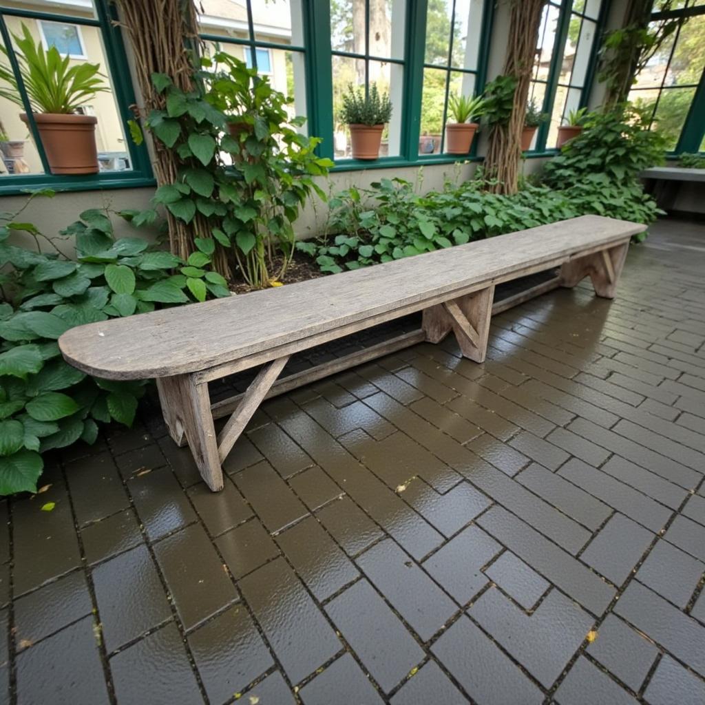 Canapé bas vintage XL en bois, Jardin & Terrasse, Enlèvement ou Envoi, Utilisé