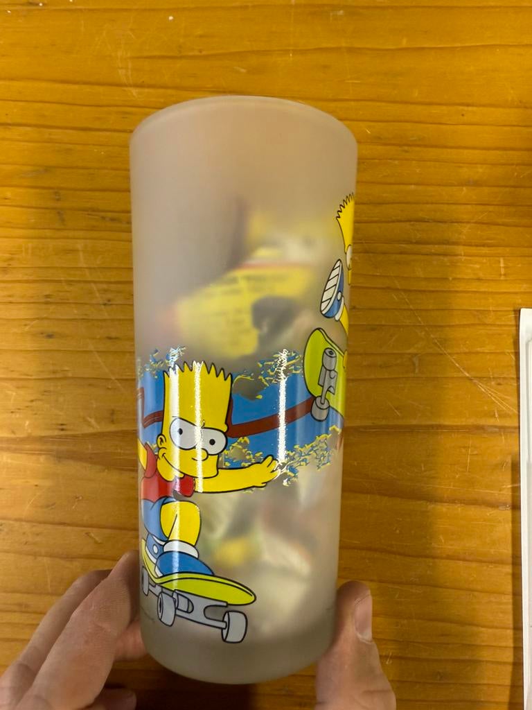 3 glazen van The Simpsons, Verzamelen, Glas en Drinkglazen, Ophalen of Verzenden, Zo goed als nieuw, Frisdrankglas