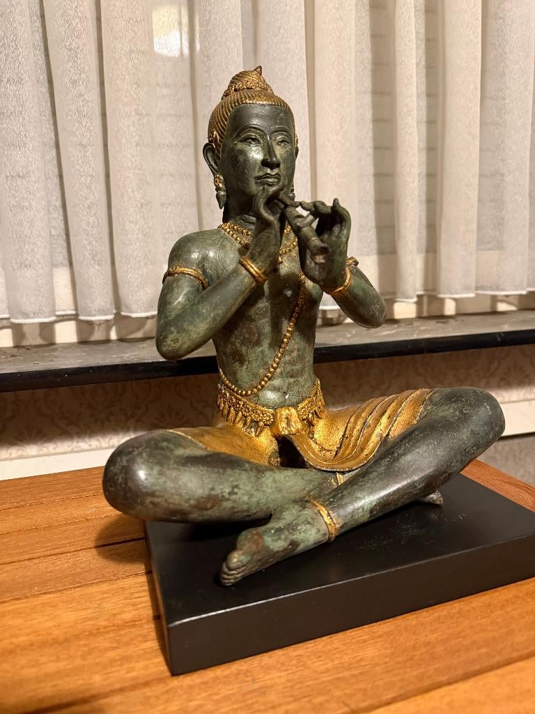 Thais verguld bronzen Boeddhabeeld, Antiquités & Art, Antiquités | Bronze & Cuivre, Bronze, Enlèvement ou Envoi