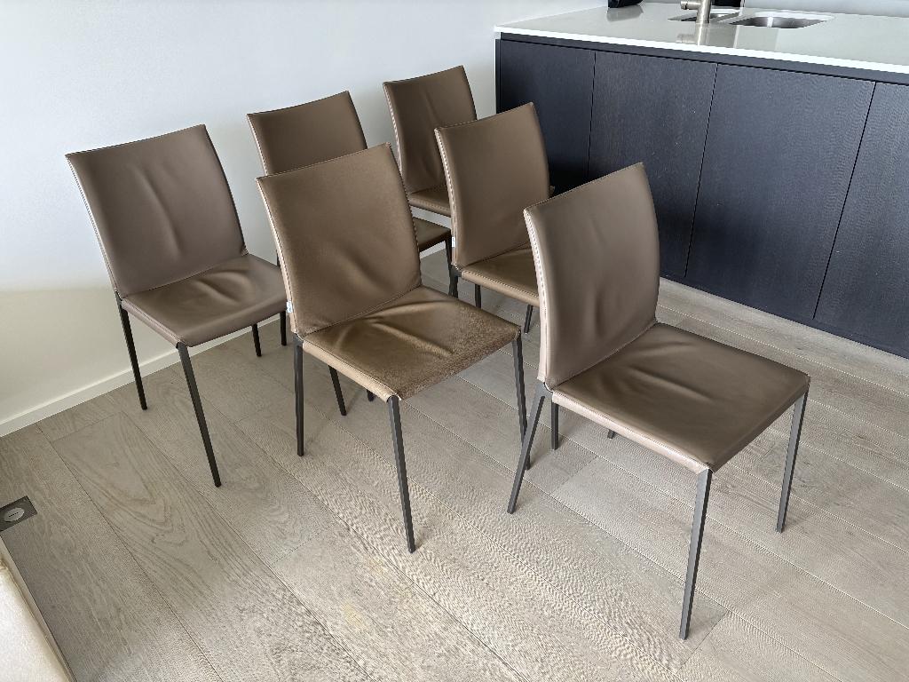 Eetkamer stoelen van Zanotta | Lia Chair, Ophalen, Bruin, Zo goed als nieuw, Vijf, Zes of meer stoelen
