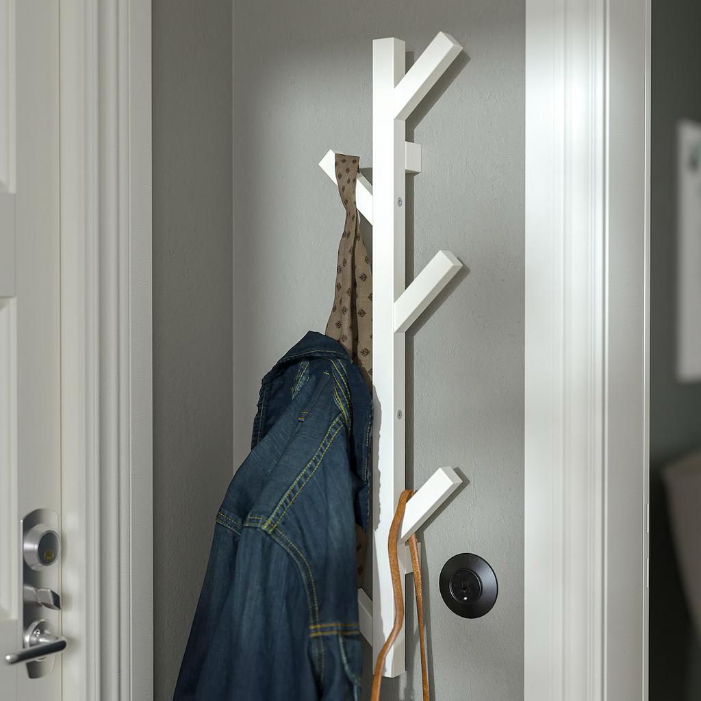 Ikea Tjusig Porte manteau mural - Patère - Blanc - 78cm, Enlèvement, Comme neuf, Bois