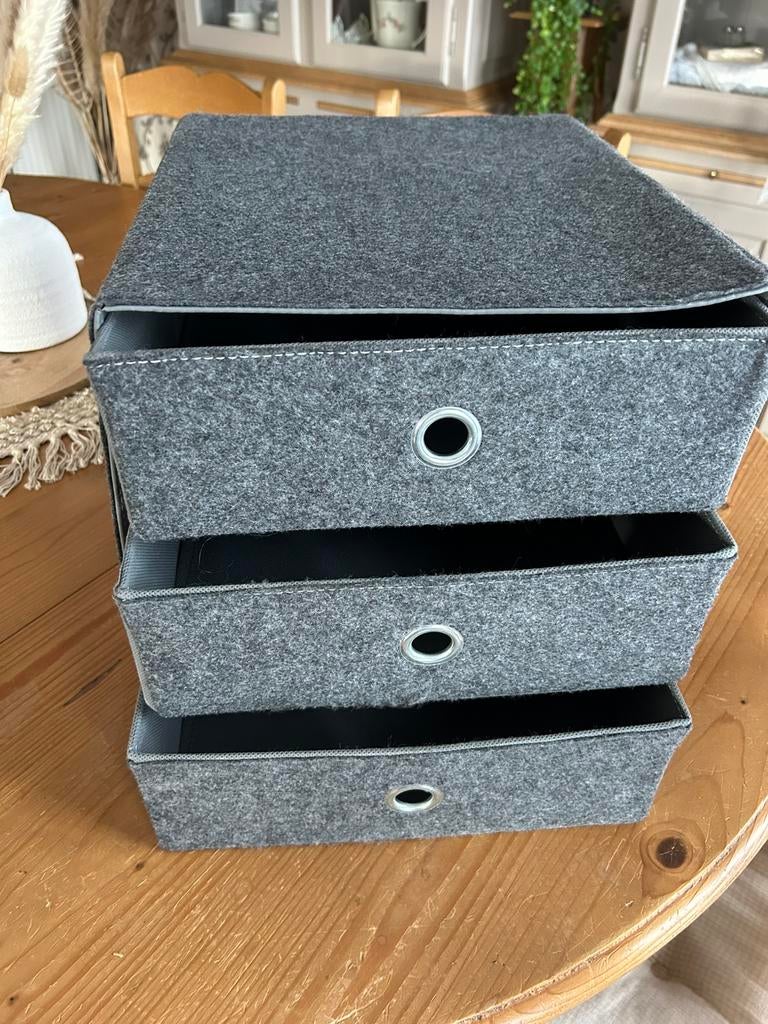 Bloc 3 tiroirs en tissu feutrine, Ophalen