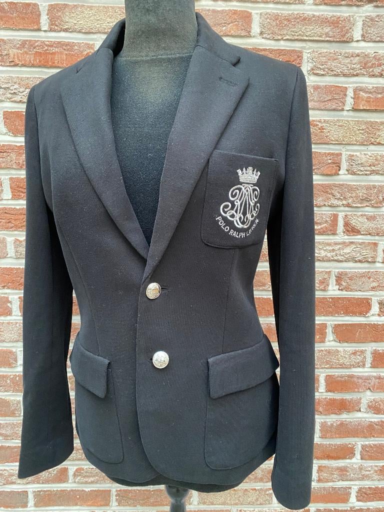 Blazer noir Ralph Lauren avec emblème argenté - 38/40, Taille 38/40 (M), Enlèvement ou Envoi, Comme neuf, Ralph Lauren