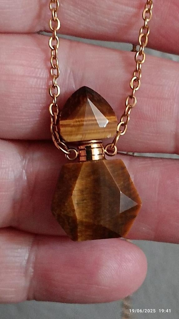 Tijger oog schattige parfumfles, Handtassen en Accessoires, Kettingen, Nieuw, Ophalen of Verzenden