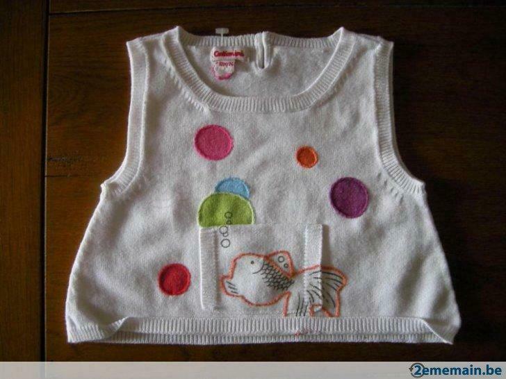 pull sans manches catimini 1 an/74, neuf, Neuf, Fille, Pull ou Veste