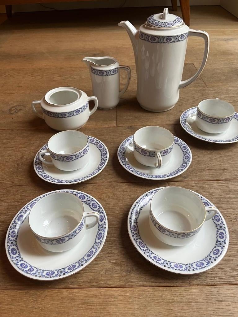 Service à café / thé ancien en porcelaine, Enlèvement, Utilisé, Porcelaine, Tasse(s) et/ou soucoupe(s)