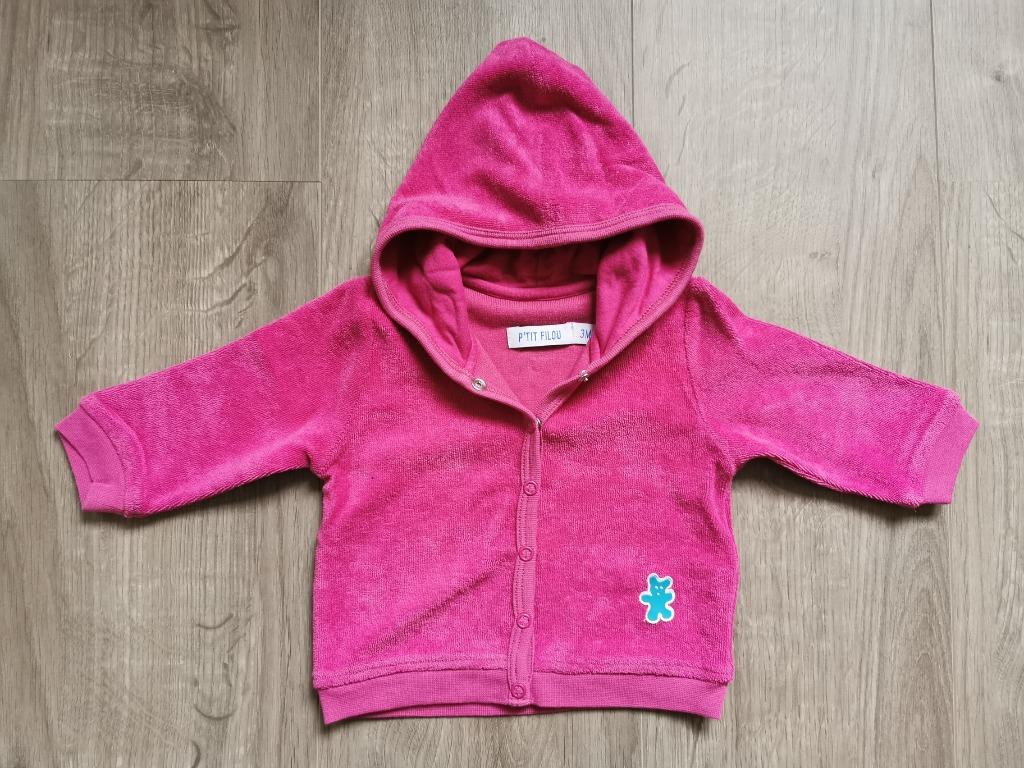 Vestje roze P'Tit Filou - maat 62, Kinderen en Baby's, Babykleding | Maat 62, Ophalen of Verzenden, Zo goed als nieuw, Petit Filou